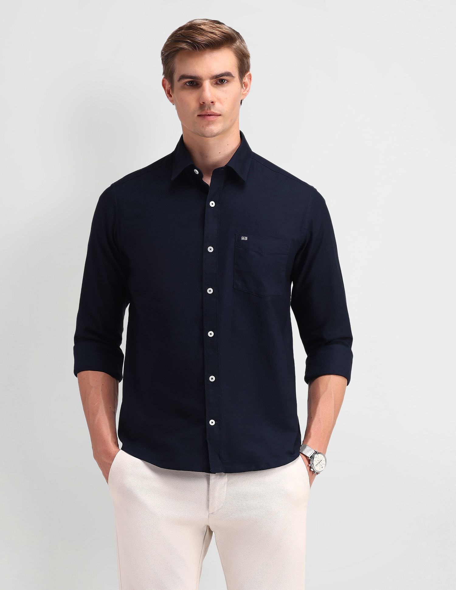 Arrow Sport Solid Cotton Shirt