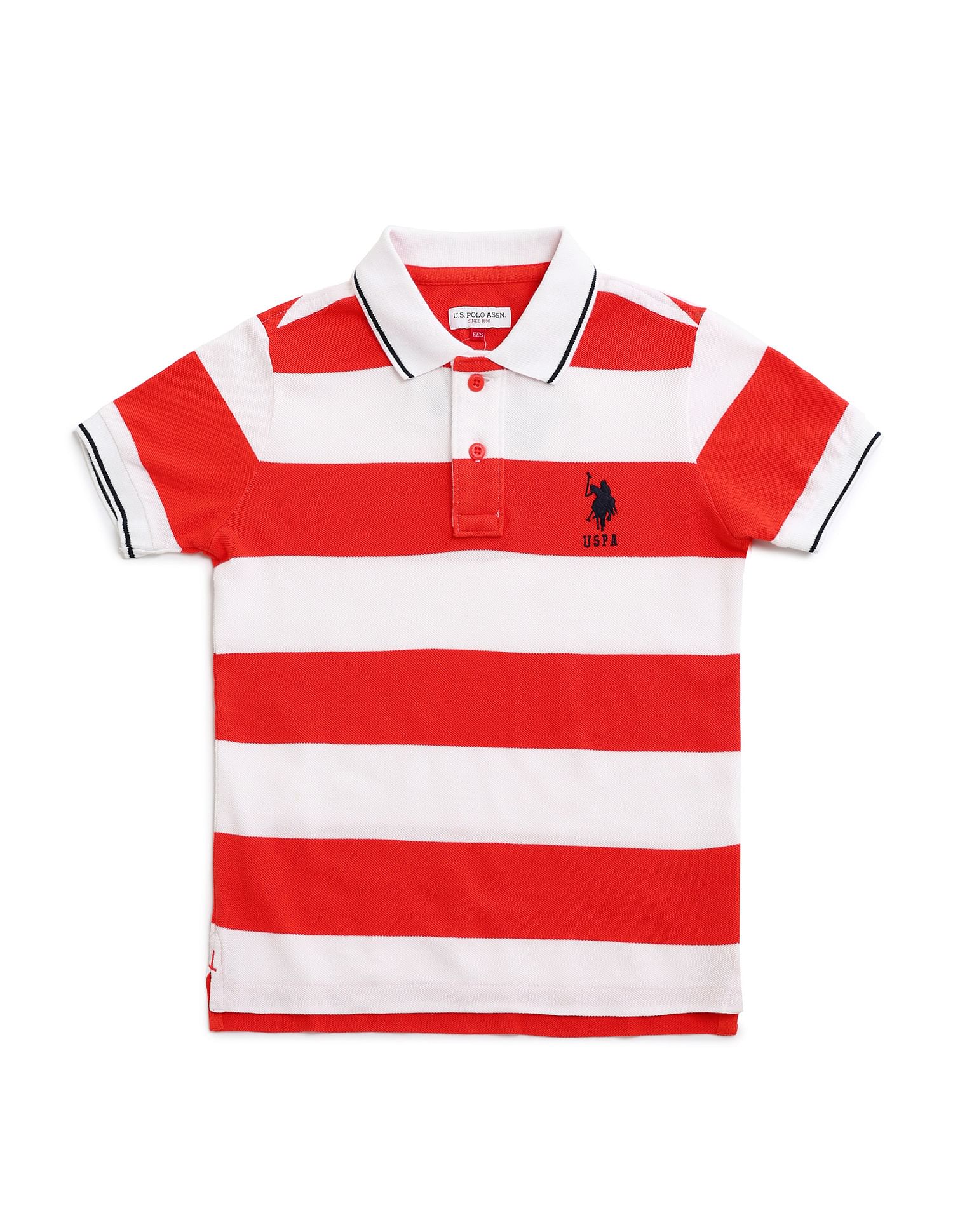 U.S. Polo Assn. Kids Boys Vertical Striped Polo Shirt