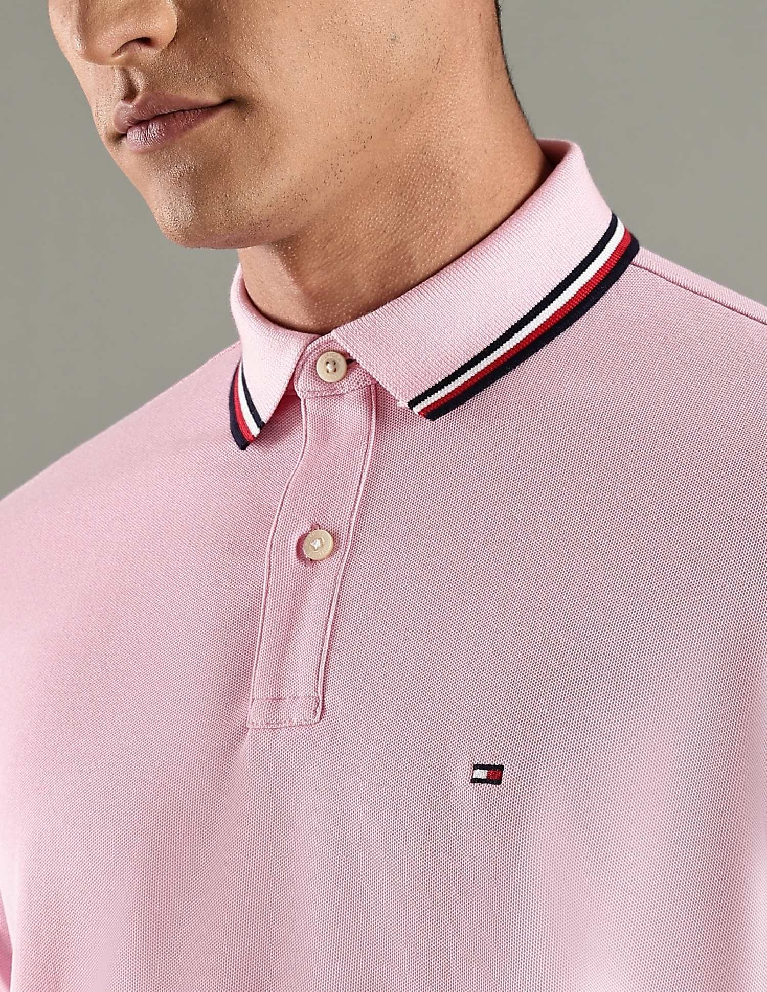 Tommy Hilfiger Solid Regular Fit Cotton Polo T-Shirt