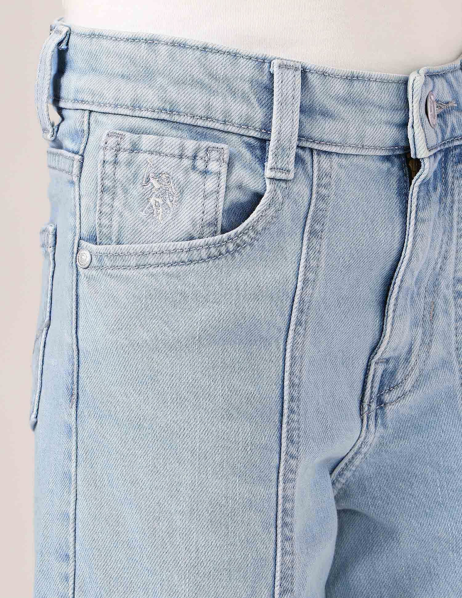 U.S. Polo Assn. Kids Girls Wide Leg Fit Cargo Jeans