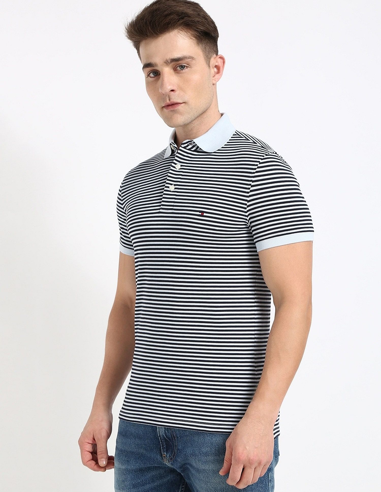 Tommy Hilfiger Striped Slim-Fit Cotton Polo Shirt