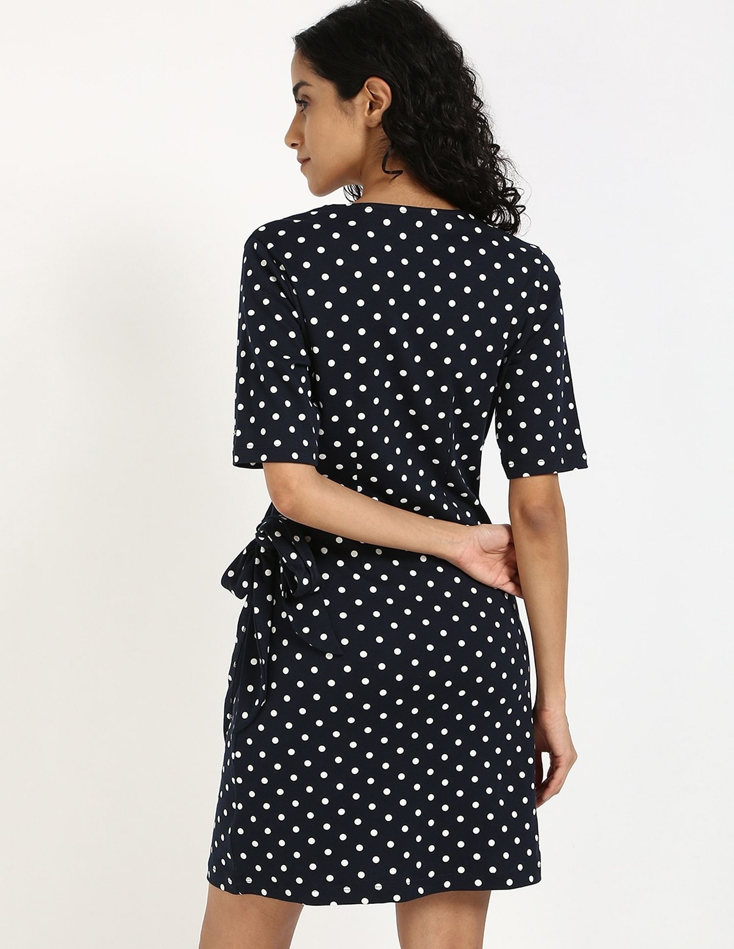 Tommy Hilfiger Cotton Wrap Neck Wrap Dress