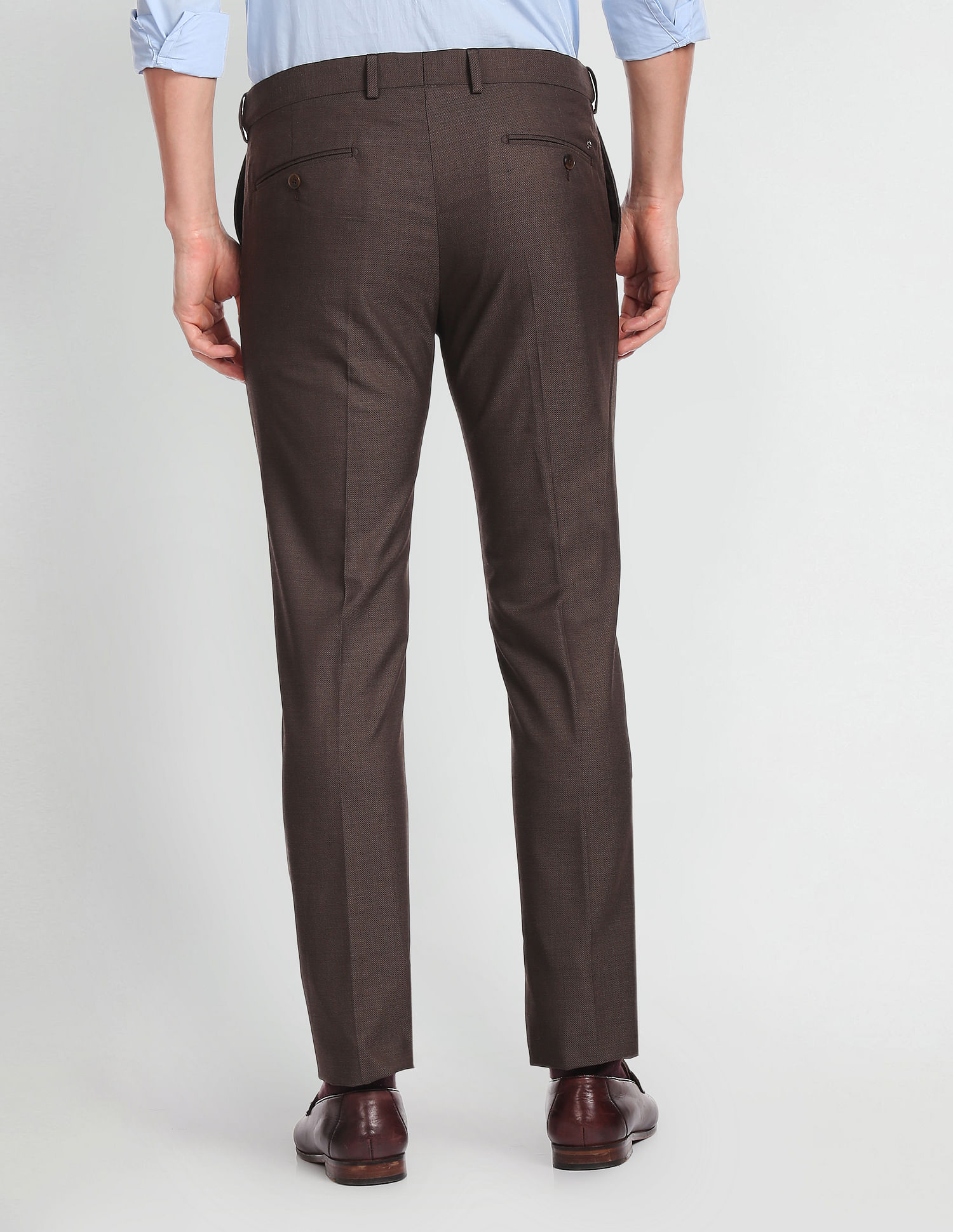 Arrow Solid Dobby Formal Trousers