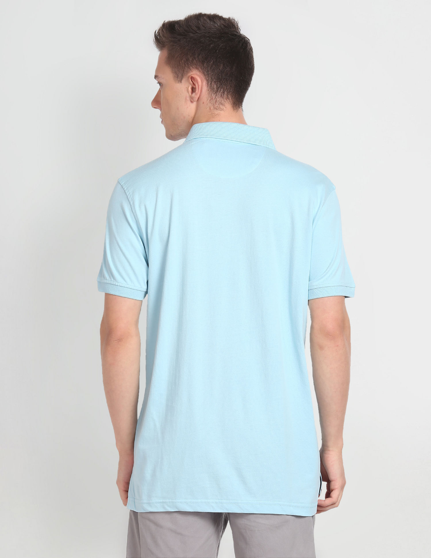 Arrow Sports Horizontal Stripe Cotton Polo Shirt