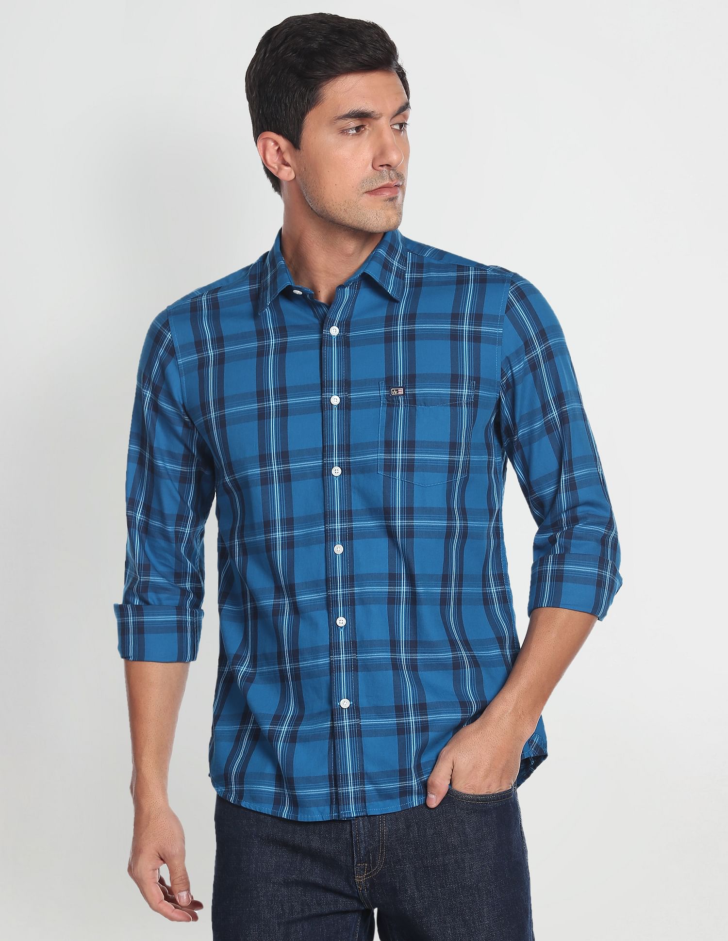 Arrow Sports Tartan Check Cotton Shirt