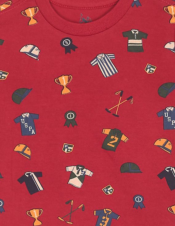 U.S. Polo Assn. Kids Boys All Over Print Cotton T-Shirt