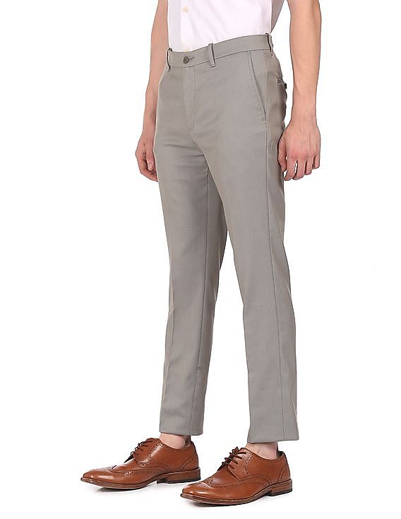 Buy Arrow Mid Rise Micro Check Trousers - NNNOW.com
