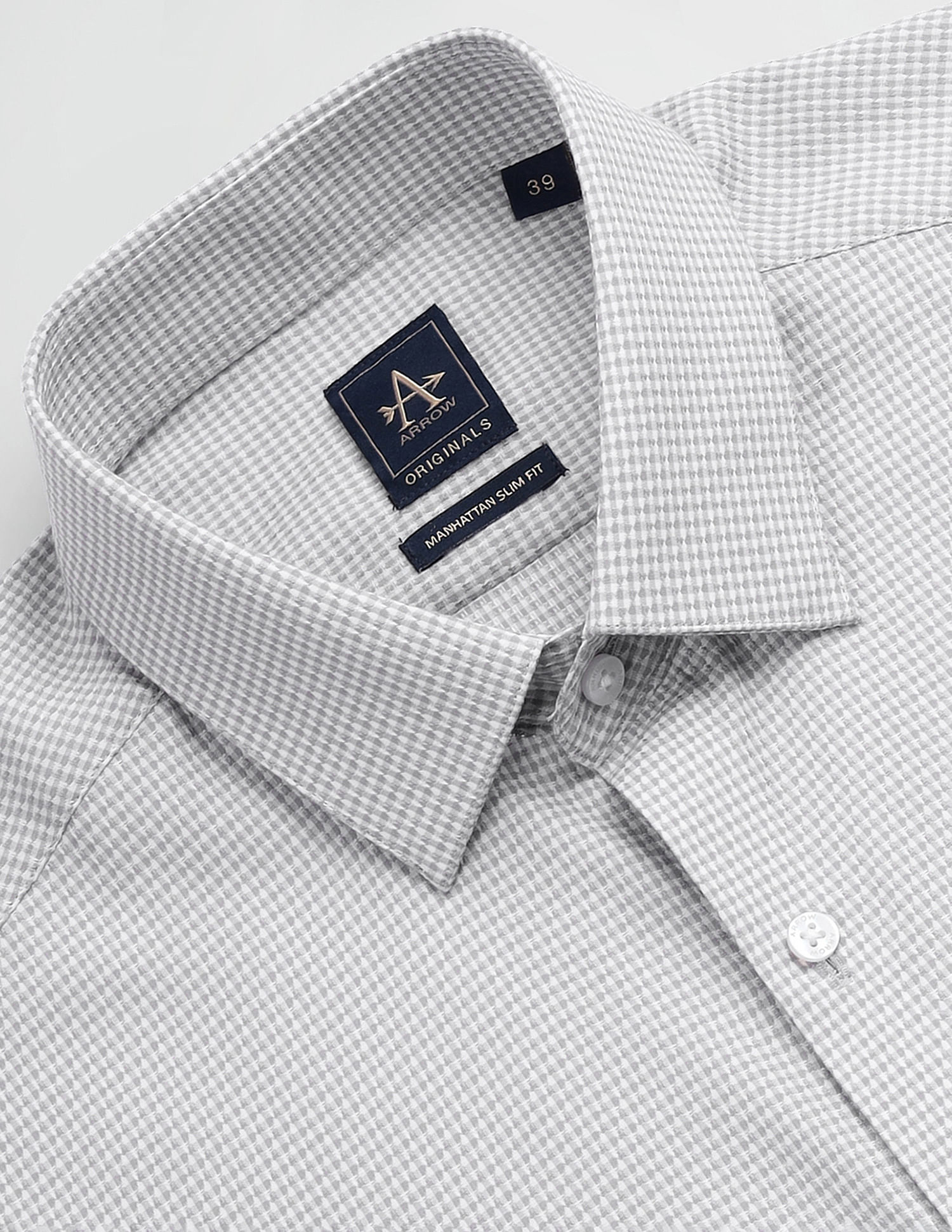 Arrow Self Design Manhattan Slim Fit Shirt
