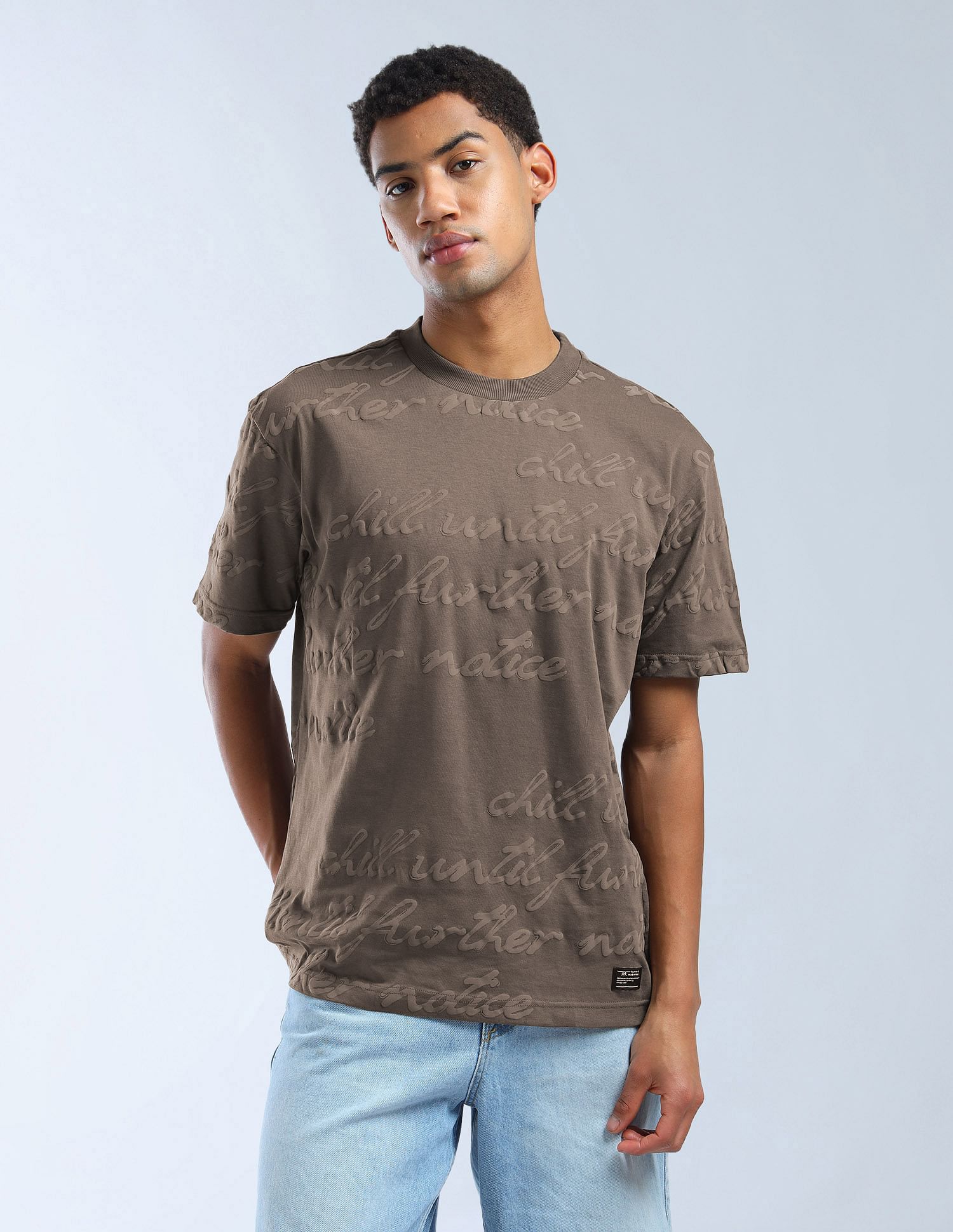 Flying Machine Typographic Printed Color Of Home T-Shirt