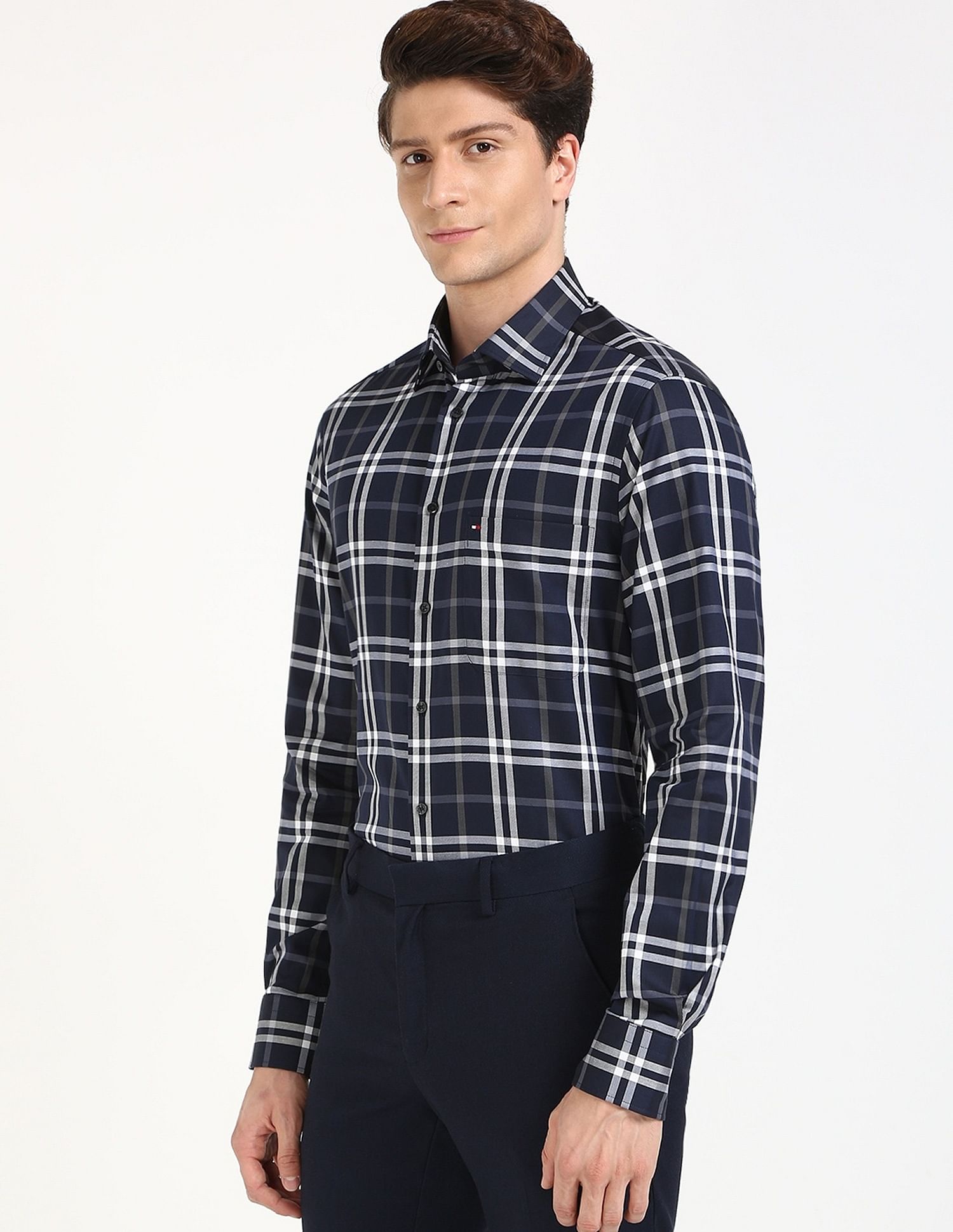 Tommy Hilfiger Checks Regular-Fit Cotton Shirt