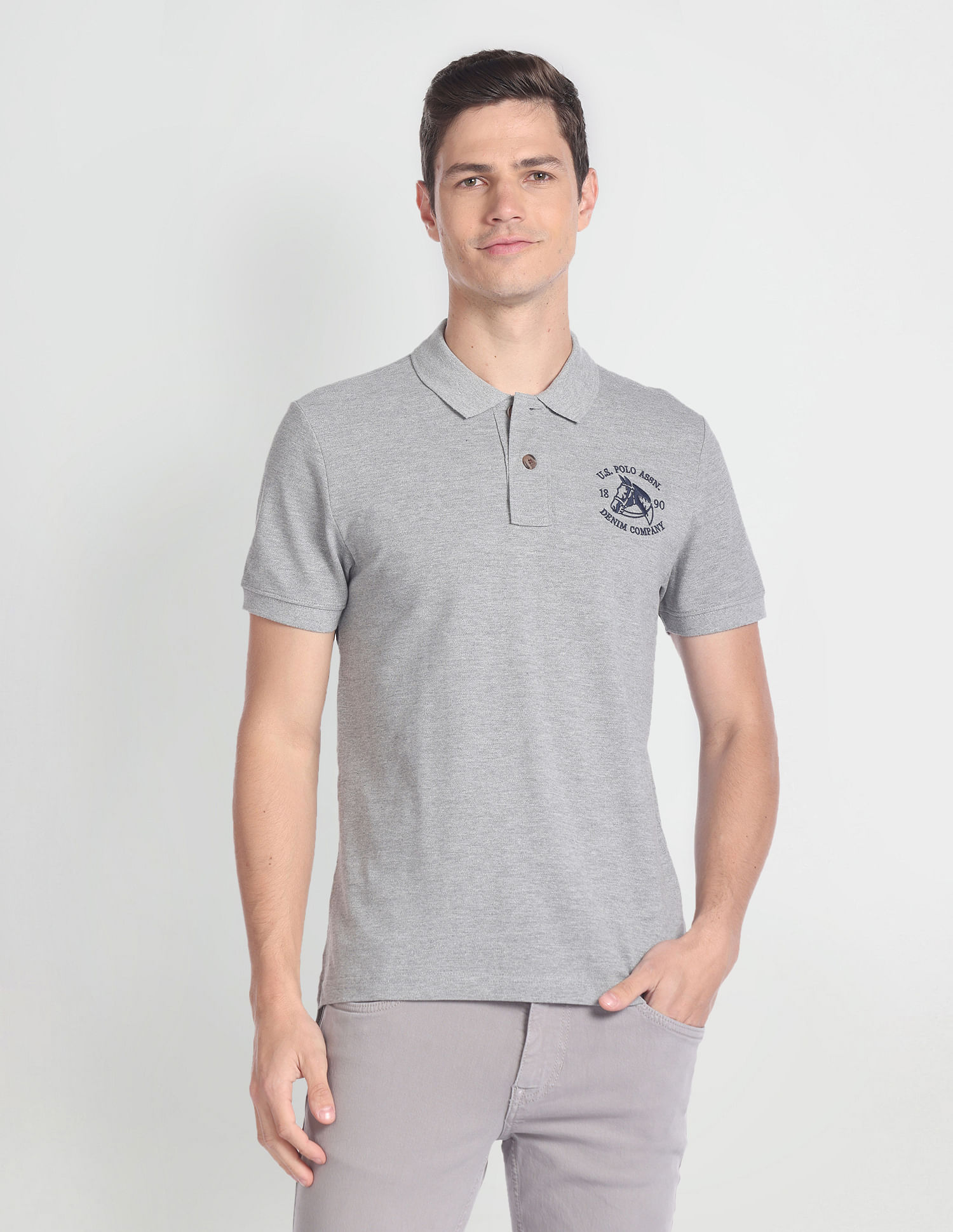 U.S. Polo Assn. Denim Co. Solid Muscle Fit Polo Shirt