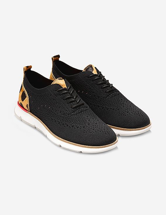 Cole Haan Women Black Stitchlite™-Jaguar Haircalf 4.ZERØGRAND Oxfords