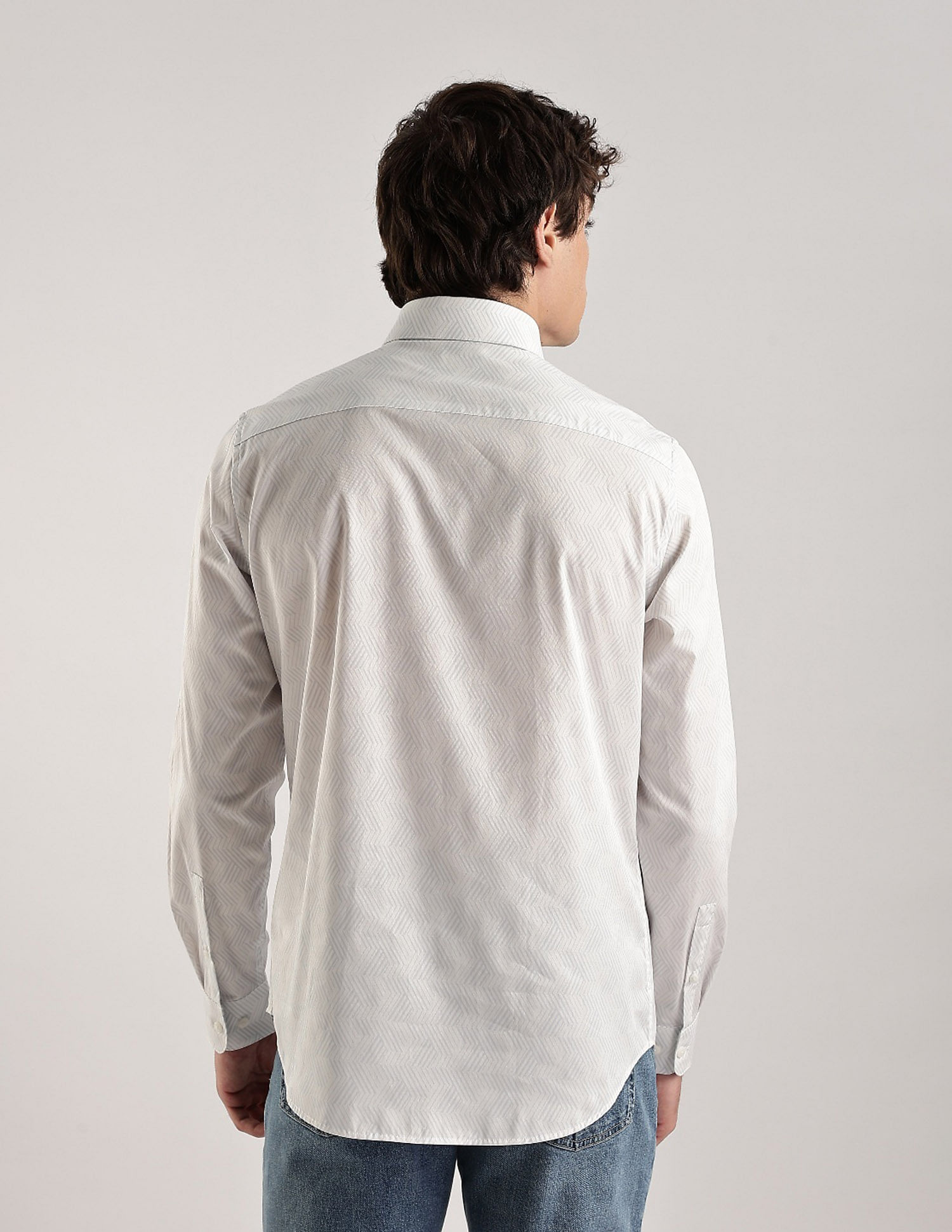 Calvin Klein Jeans Geometric Slim Fit Dobby Woven Shirt