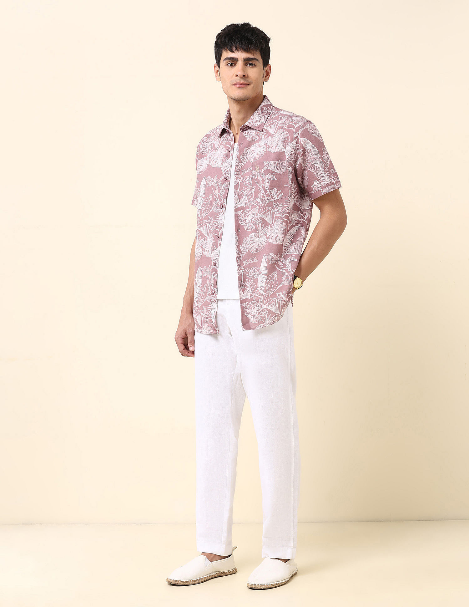 U.S. Polo Assn. Tropical Printed Poplin Shirt