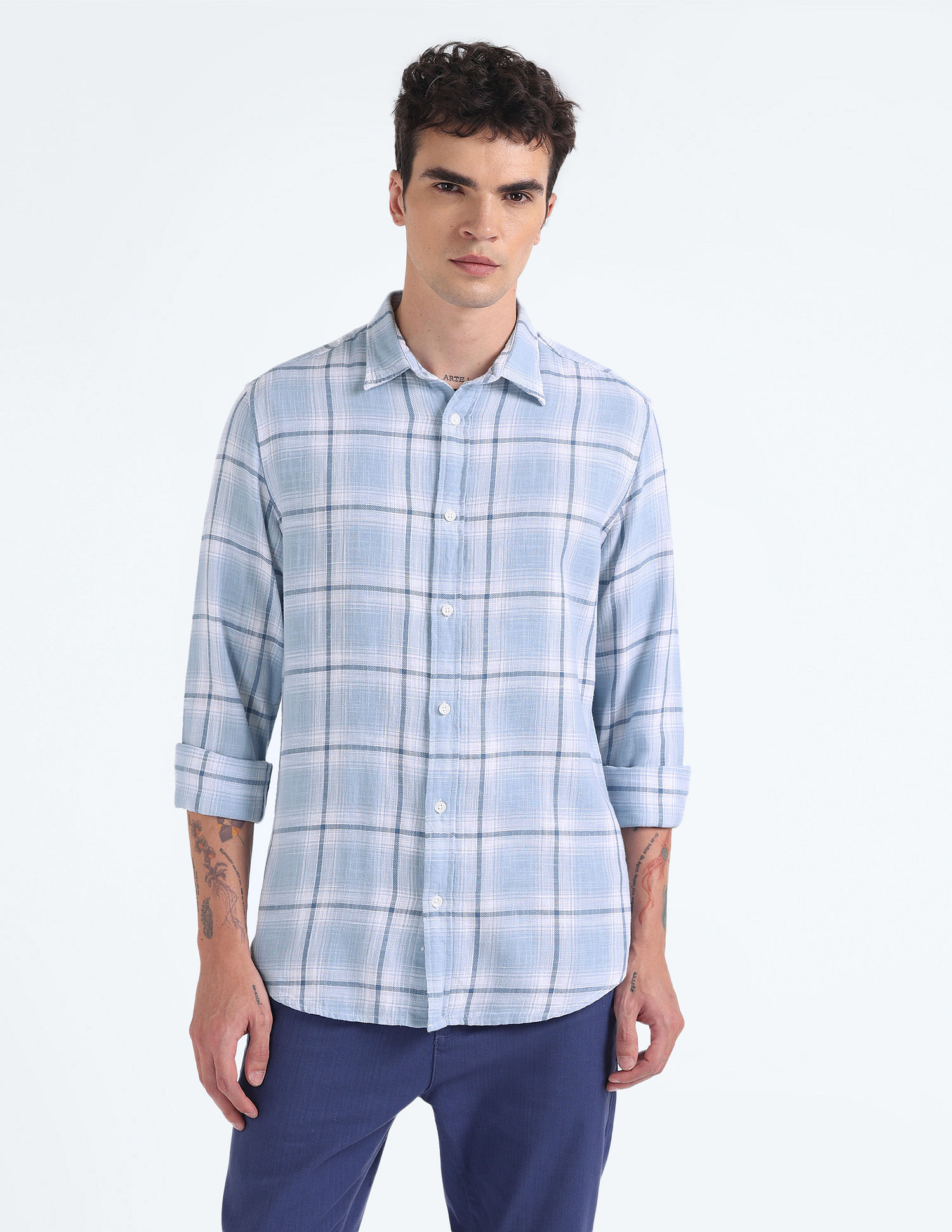 Flying Machine Tartan Check Slim Shirt