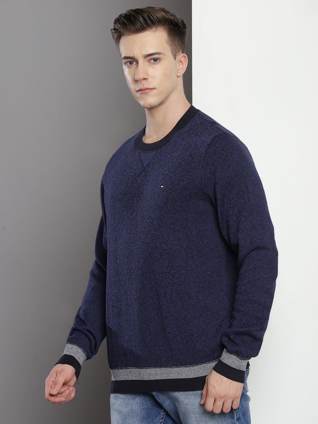 Tommy Hilfiger Striped Hem Cotton Sweater