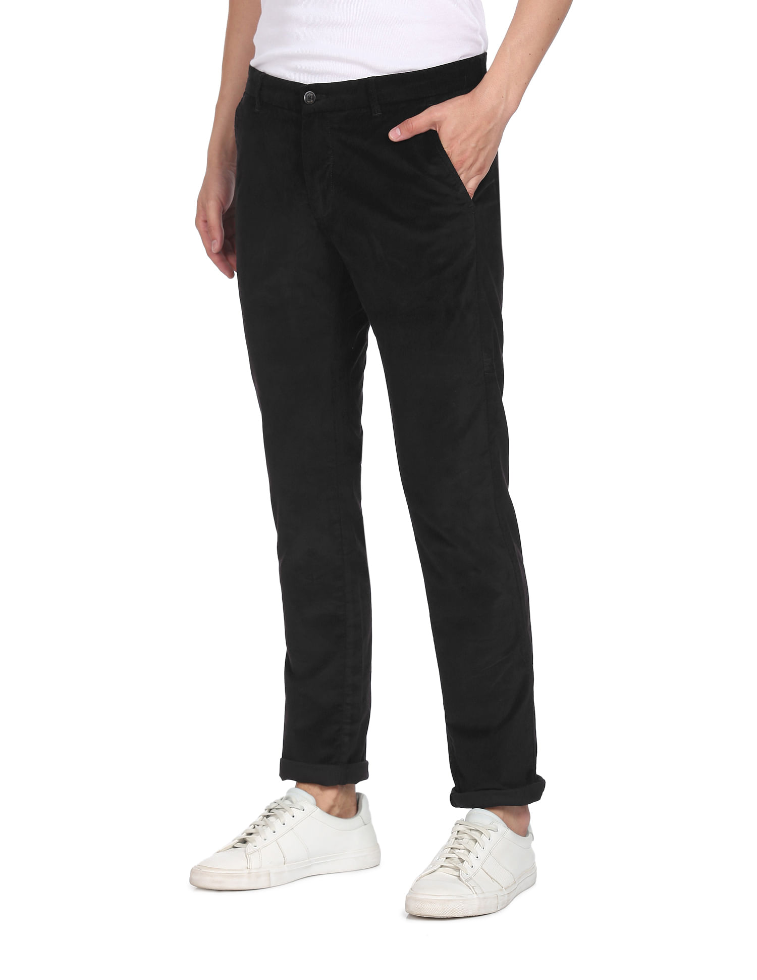Flat Slim Fit Black Polyester Formal Trouser, Machine wash, Size: 30-40  Inch at Rs 349 in Bhilwara