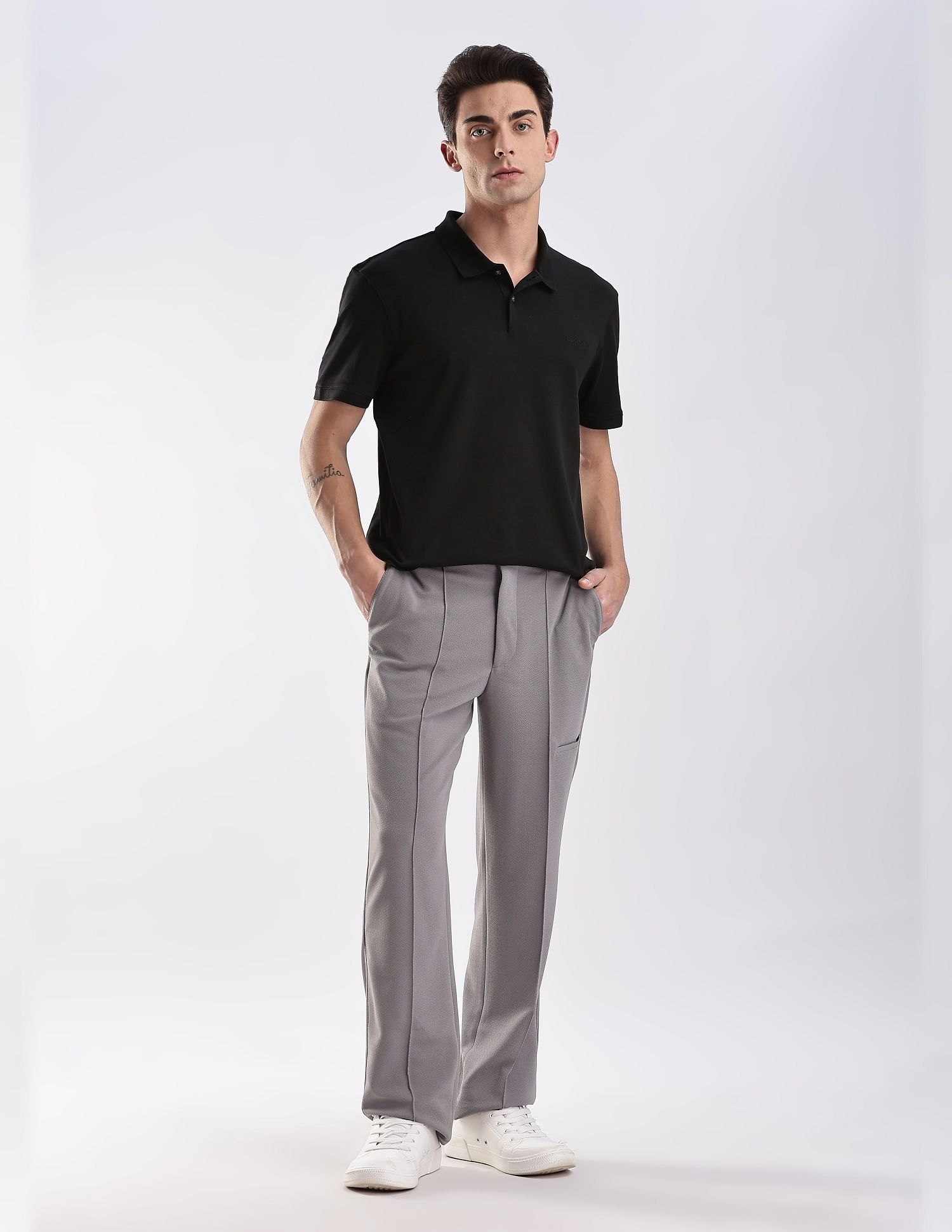 Calvin Klein Jeans Regular-Fit Solid Cotton Polo Shirt