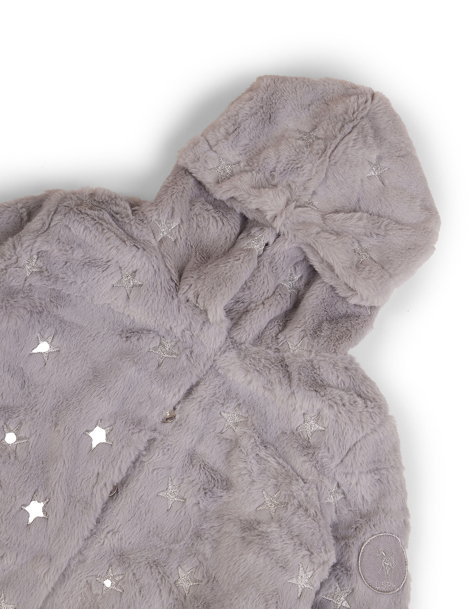 U.S. Polo Assn. Kids Girls Longline Fur Jacket