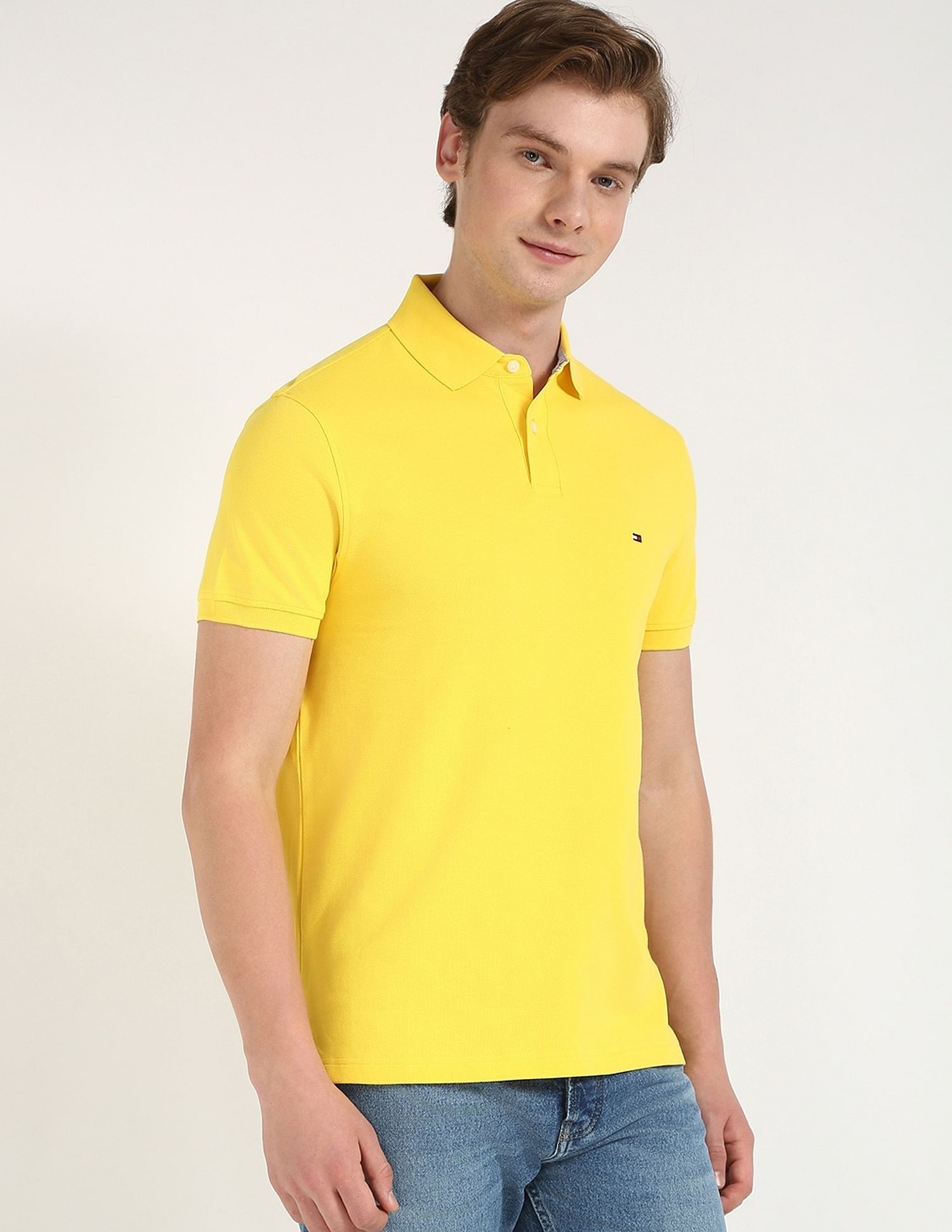 Tommy Hilfiger Solid Regular-Fit Cotton Polo Shirt