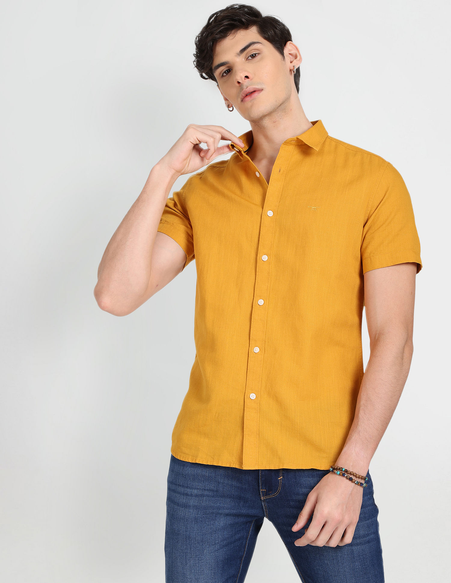 Flying Machine Short Sleeve Slim Fit Shirt