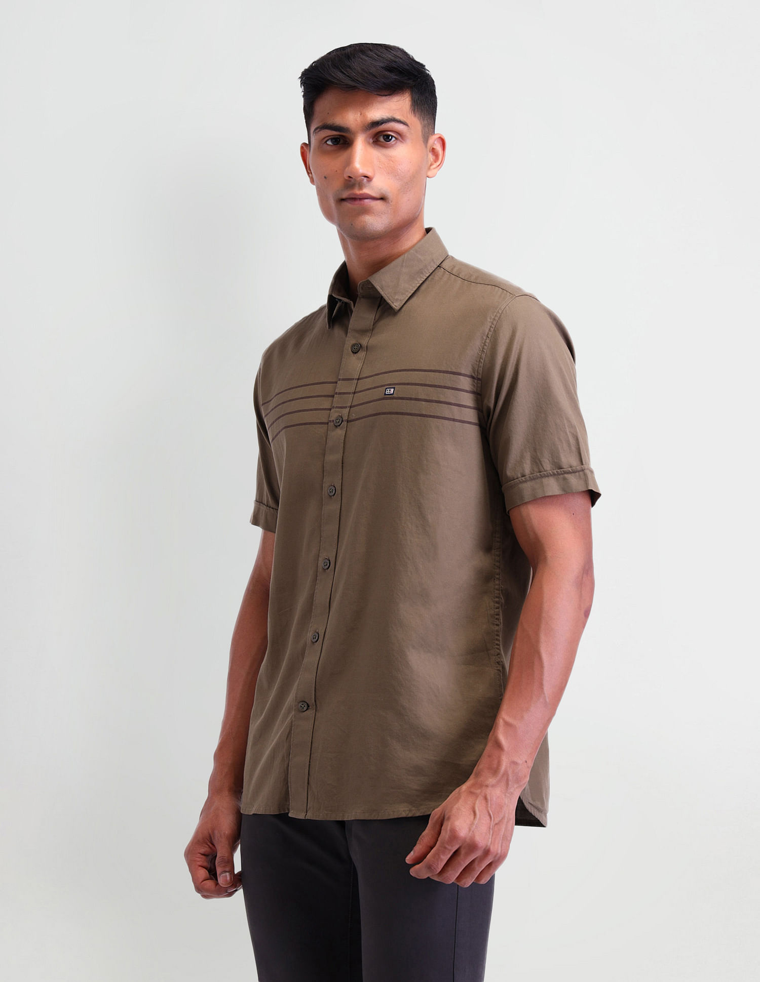 Arrow Sport Horizontal Striped Slim Fit Shirt