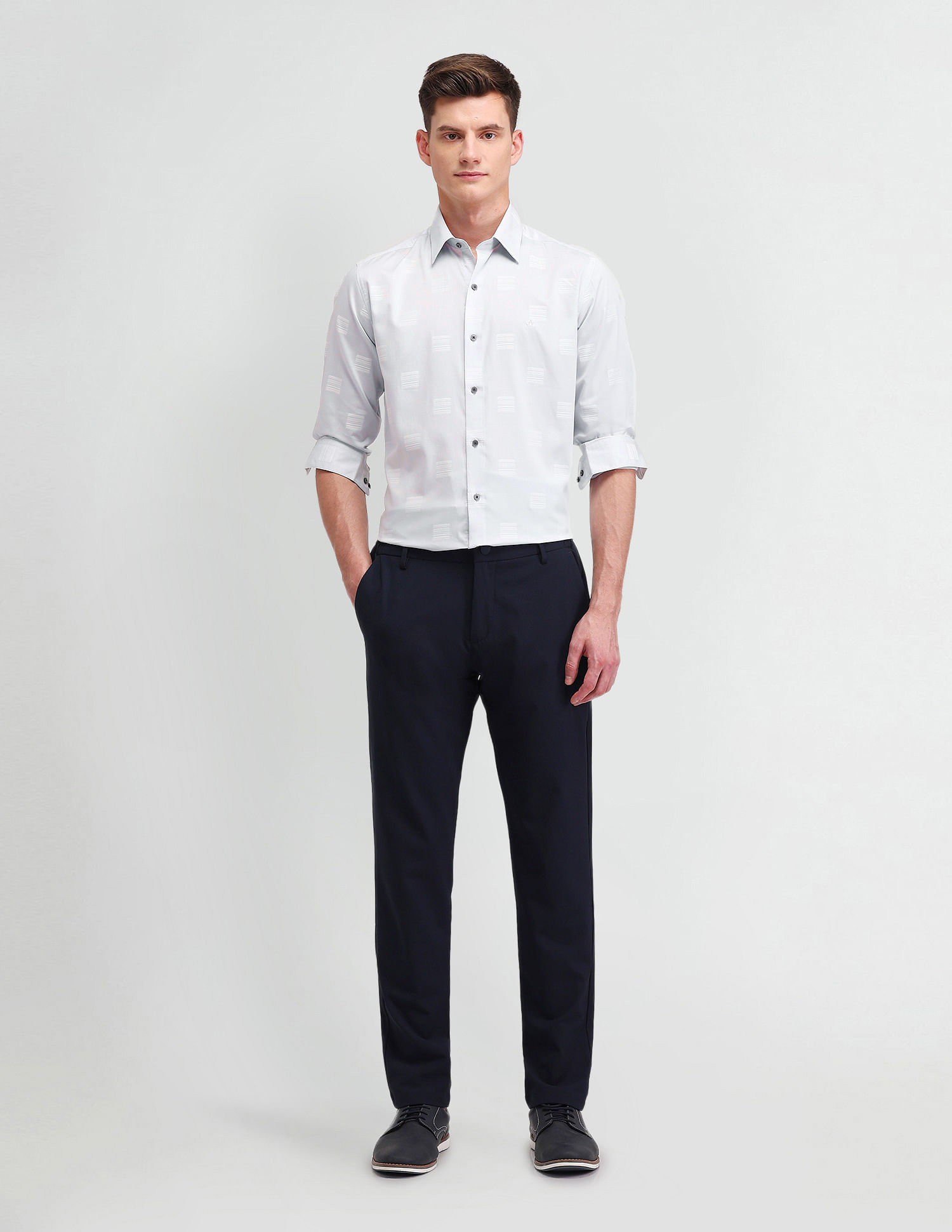 Arrow Newyork Geometric Printed Manhattan Slim Fit Shirt