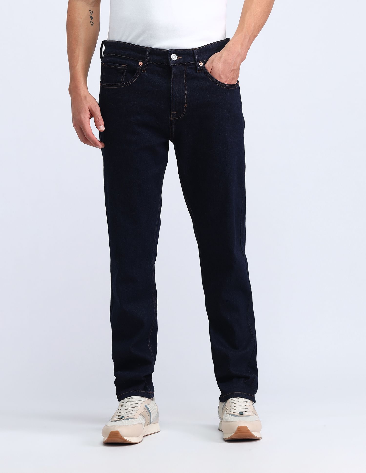 Flying Machine Slash Slim Tapered Jeans