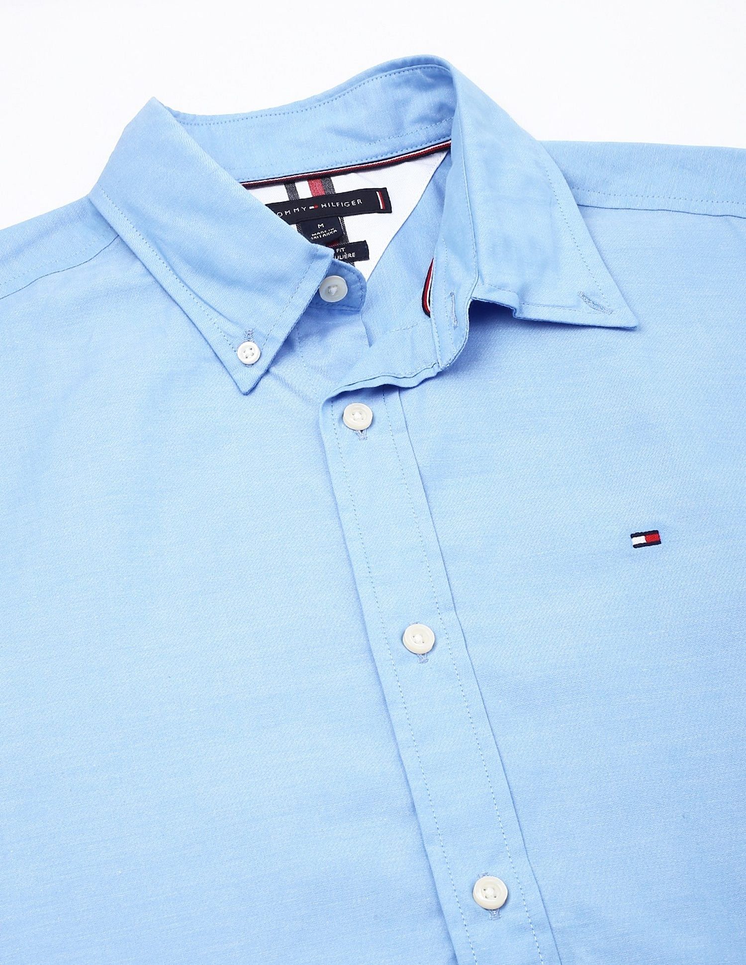 Tommy Hilfiger Solid Regular-Fit Cotton Shirt