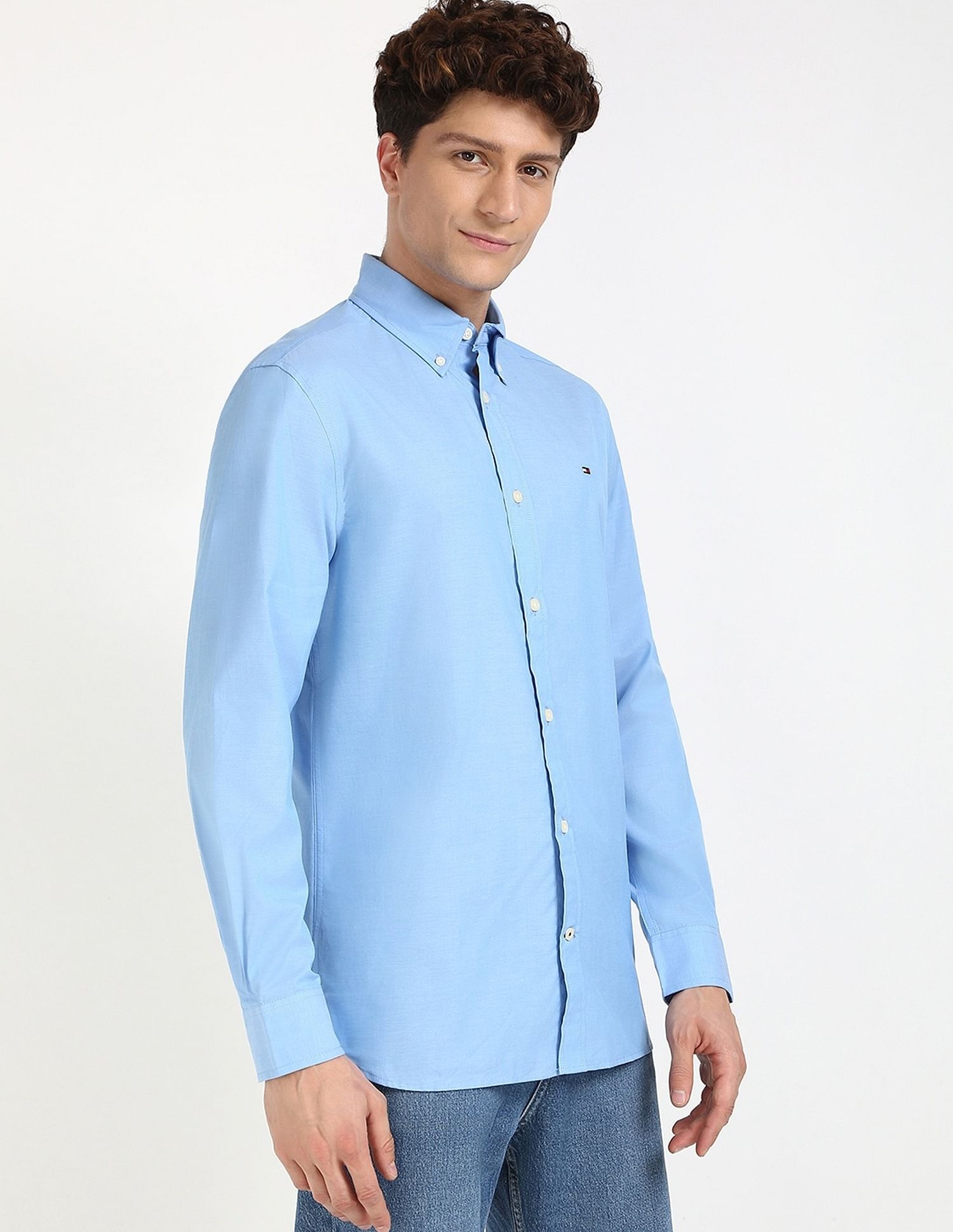 Tommy Hilfiger Solid Regular-Fit Cotton Shirt