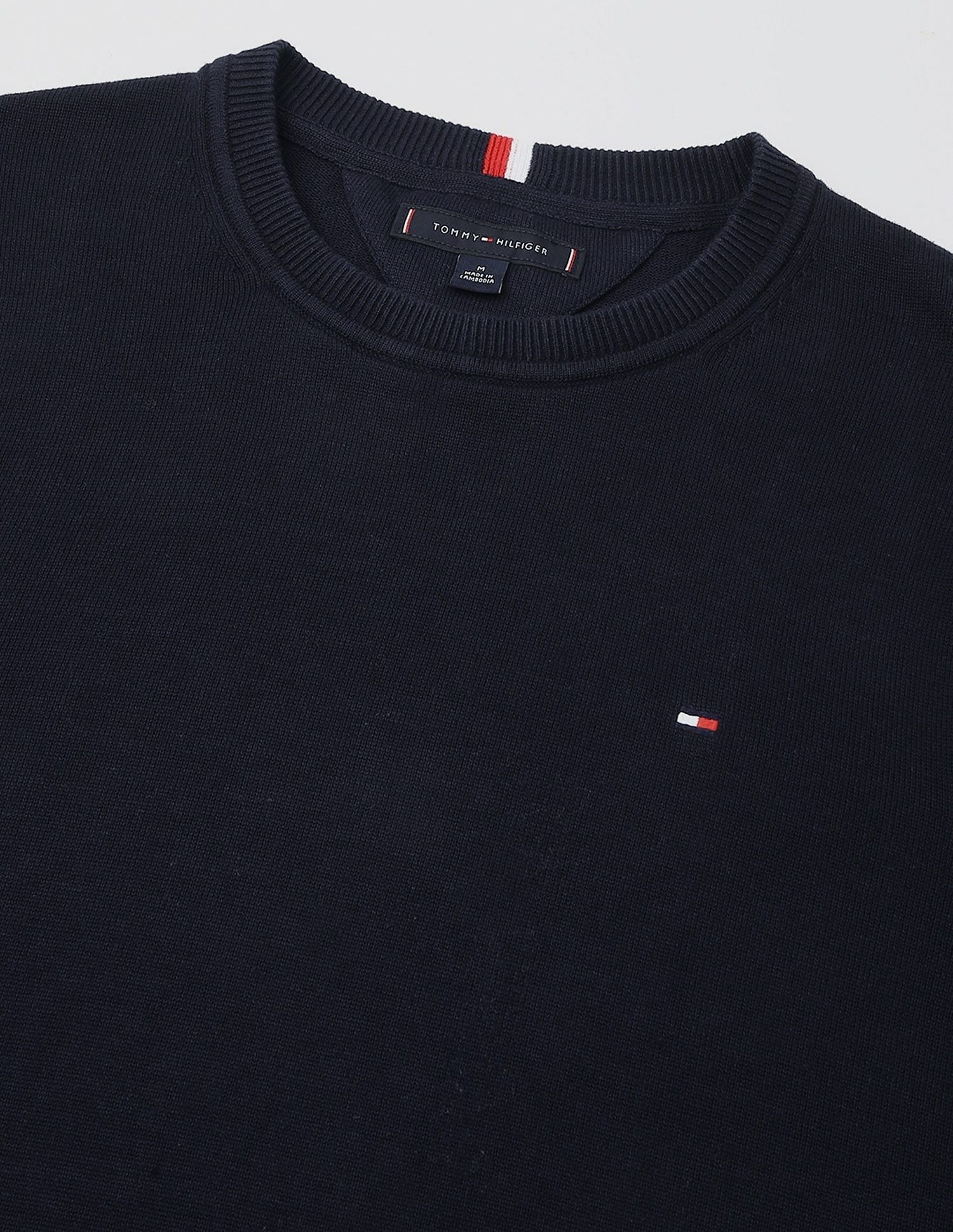 Tommy Hilfiger Solid Regular-Fit Cotton Sweater