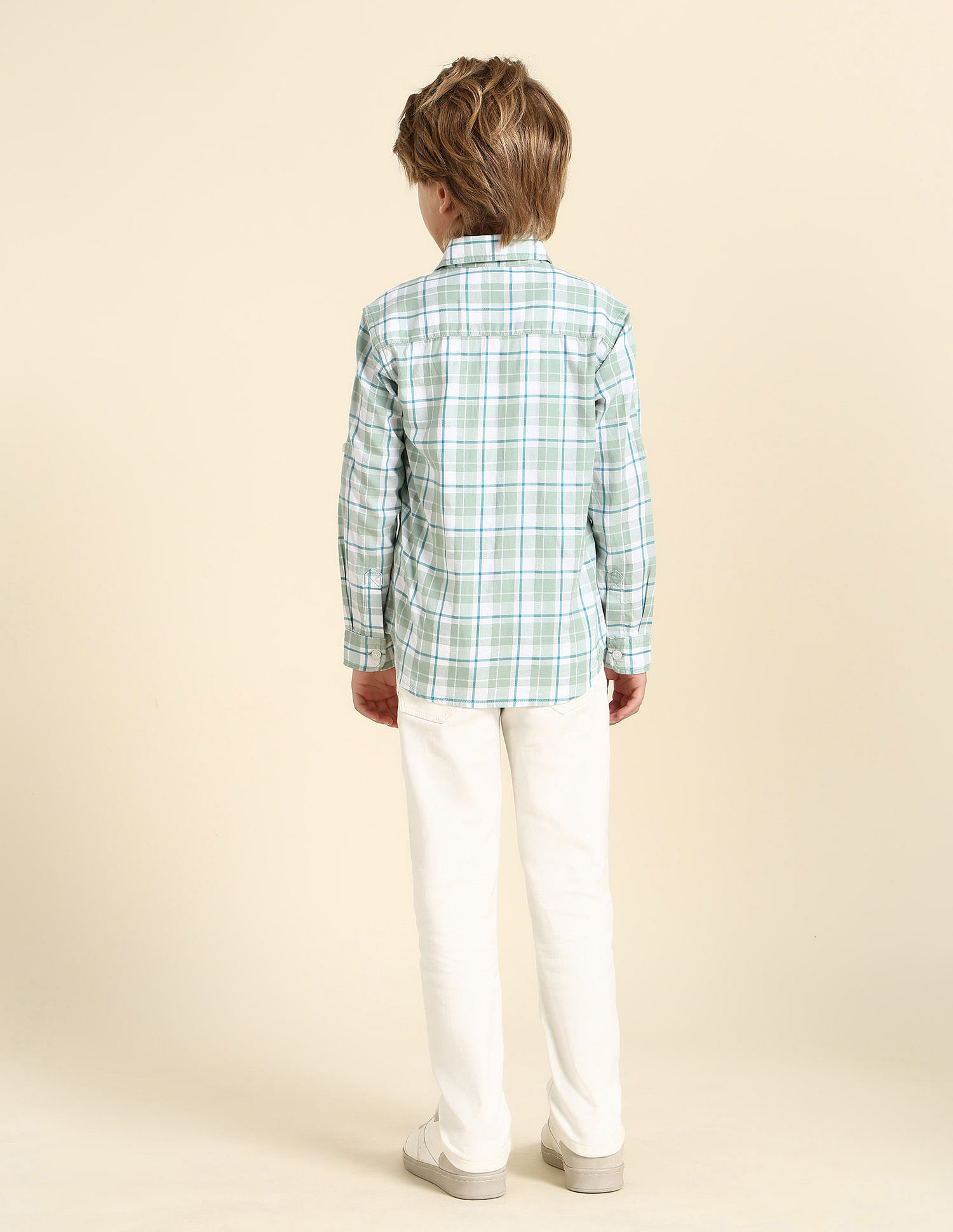 U.S. Polo Assn. Kids Boys Plaid Checked Regular Fit Shirt