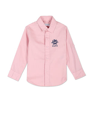 U S Polo Assn Kids Boys Solid Cotton Shirt