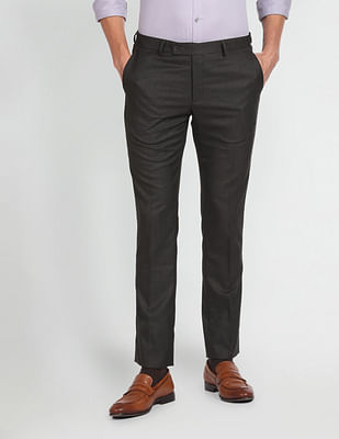 Arrow Hudson Tailored Fit Heathered Formal Trousers