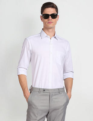 Arrow Self Design Manhattan Slim Fit Shirt