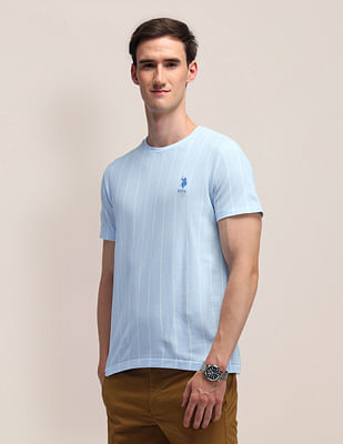 U S Polo Assn Pure Cotton Striped Slim Fit T-Shirt