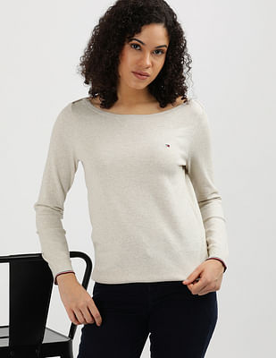 Tommy Hilfiger Boat Neck Heathered Sweater