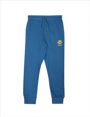 U S Polo Assn Kids Boys Blue Elasticised Waist Brand Print Joggers