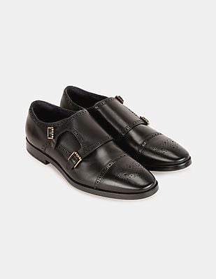 Buy Cole Haan Men Black Jefferson Grand Double Monk Strap  display picture 1