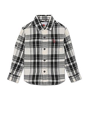 U S Polo Assn Kids Boys Madras Check Cotton Shirt