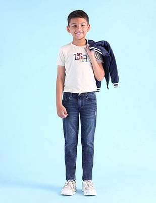 U S Polo Assn Kids Boys Mid Rise Slim Fit Jeans