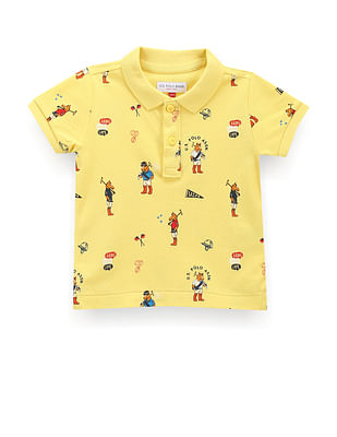 U S Polo Assn Kids Boys Mascot Print Polo Shirt