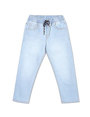 Boys Blue Mid Rise Stone Washed Jeans