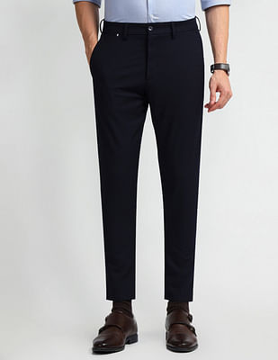 Arrow Newyork Carson Tapered Fit Self Design Trousers