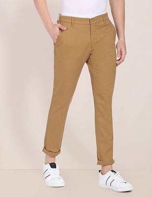 U S Polo Assn Austin Trim Fit Solid Casual Trousers