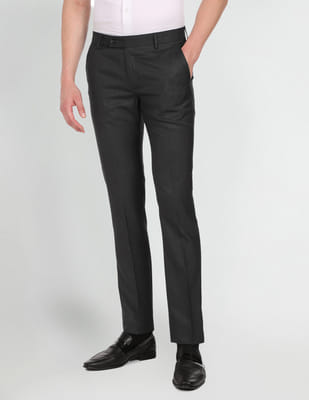Oxford Weave Hudson Tailored Fit Trousers