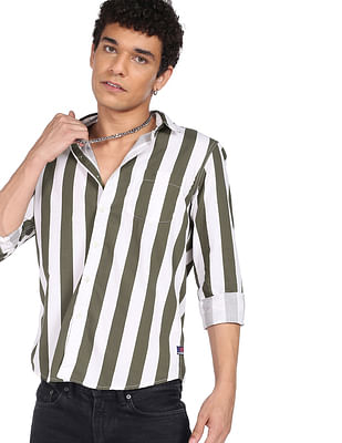 Buy Flying Machine Cotton Vertical Stripe Shirt 