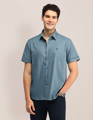 U S Polo Assn Solid Tailored Fit Shirt