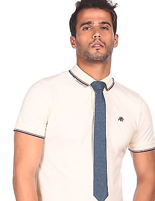 short sleeve polo with necktie