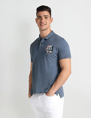 U S Polo Assn Denim Co Graphic Logo Muscle Fit Polo Shirt